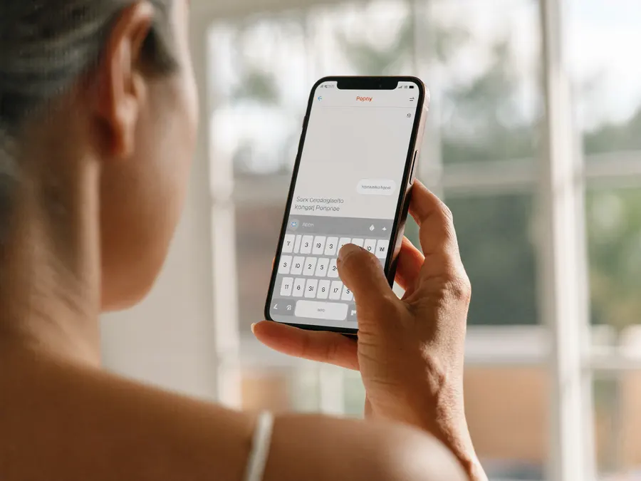 Una persona escribe un mensaje desde su celular